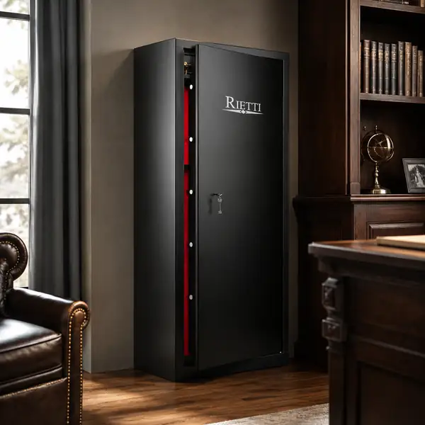 Armoire forte Rietti CR2214 pour 14 armes à clé installée par OFIP
