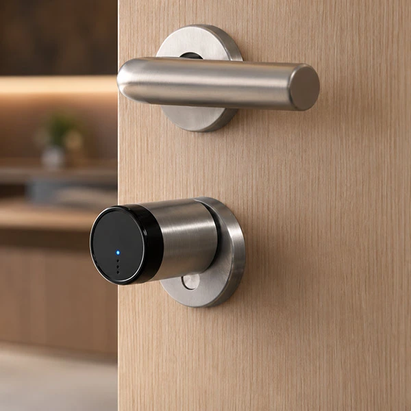Porte d'entrée avec serrure connectée par OFIP